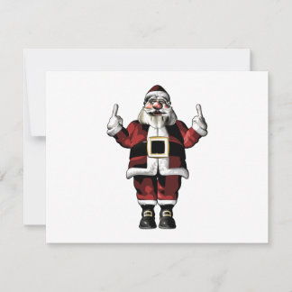 Cartes Pour Fêtes Annuelles Père Noël donne le doigt