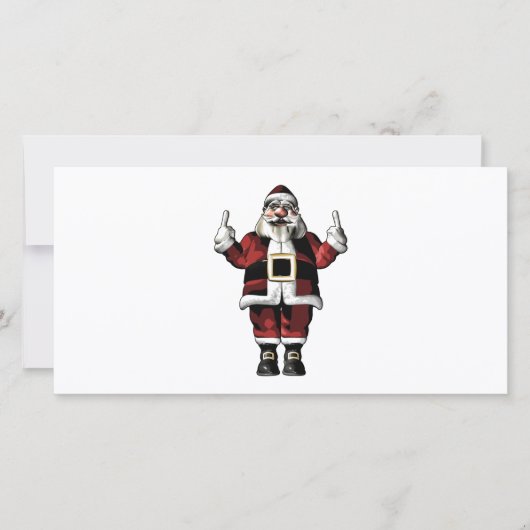 Cartes Pour Fêtes Annuelles Père Noël donne le doigt (Devant)