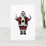 Cartes Pour Fêtes Annuelles Père Noël donne le doigt<br><div class="desc">Père Noël fait le salut des deux doigts</div>