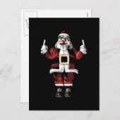 Cartes Pour Fêtes Annuelles Père Noël donne le doigt (Devant / Derrière)