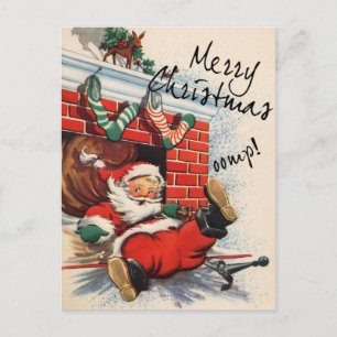 Cartes Pour Fêtes Annuelles Père Noël Down the Chimney