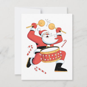Cartes Pour Fêtes Annuelles Père Noël drôle batteur Noël hideux Noël Batterie