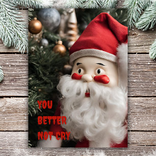 Cartes Pour Fêtes Annuelles Père Noël drôle de Noël Tu ferais mieux de ne pas