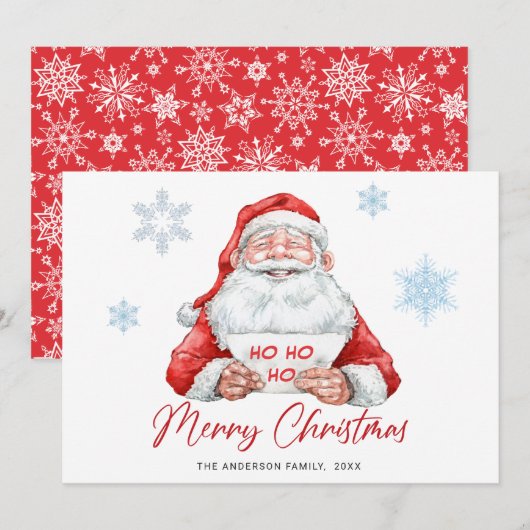 Cartes Pour Fêtes Annuelles Père Noël drôle de voeux de Noël (Devant / Derrière)