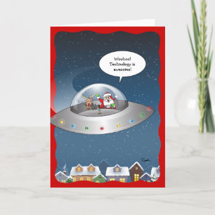 Cartes Pour Fêtes Annuelles Père Noël drôle extraterrestre Noël