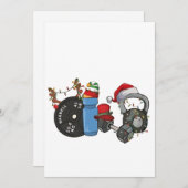 Cartes Pour Fêtes Annuelles Père Noël drôle haltérophilie haltères Gym Noël (Devant / Derrière)