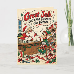 Cartes Pour Fêtes Annuelles Père Noël drôle Humour de Noël au travail