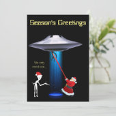 Cartes Pour Fêtes Annuelles Père Noël drôle UFO Noël (Debout devant)