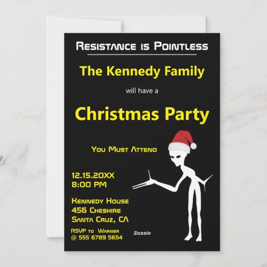 Cartes Pour Fêtes Annuelles Père Noël drôle UFO Noël (Dos)