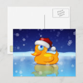 Cartes Pour Fêtes Annuelles Père Noël Duck (Devant / Derrière)