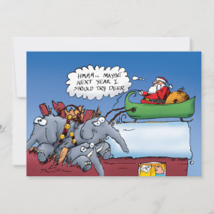 Cartes Pour Fêtes Annuelles Père Noël Eléphants