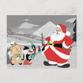 Cartes Pour Fêtes Annuelles Père Noël Elves Porky Pig & DAFFY DUCK™ (Devant)