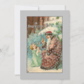 Cartes Pour Fêtes Annuelles Père Noël en Forêt d'hiver avec Angel (Devant)