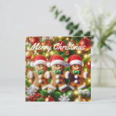 Cartes Pour Fêtes Annuelles Père Noël en pain d'épices (Debout devant)