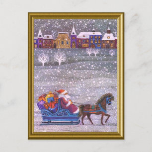 Cartes Pour Fêtes Annuelles Père Noël en route