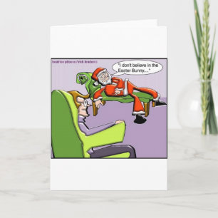 Cartes Pour Fêtes Annuelles Père Noël en thérapie Dons et Tee - shirts de Noël