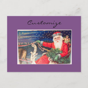 Cartes Pour Fêtes Annuelles Père Noël en traîneau Thunder_Cove vintage