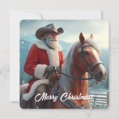 Cartes Pour Fêtes Annuelles Père Noël équitation Noël occidental (Devant)