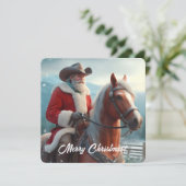 Cartes Pour Fêtes Annuelles Père Noël équitation Noël occidental (Debout devant)