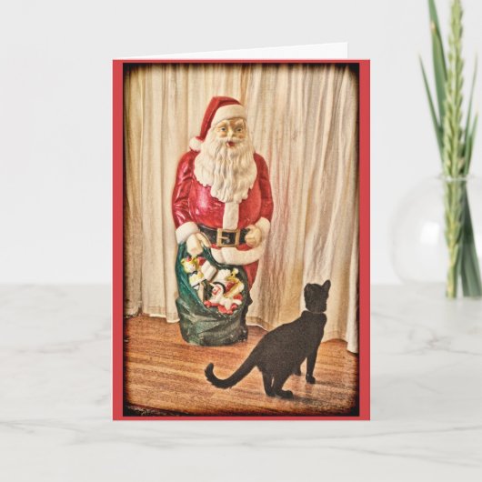 Cartes Pour Fêtes Annuelles Père Noël et kitty (Devant)