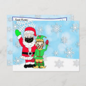Cartes Pour Fêtes Annuelles Père Noël et lutin en masques Letter de Père Noël (Devant / Derrière)