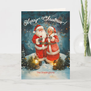 Cartes Pour Fêtes Annuelles Père Noël et Madame Noël Joyeux Noël