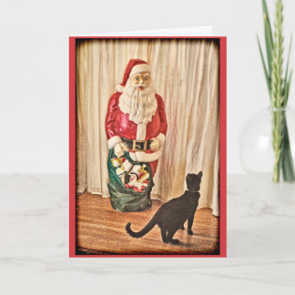 Cartes Pour Fêtes Annuelles Père Noël et minou