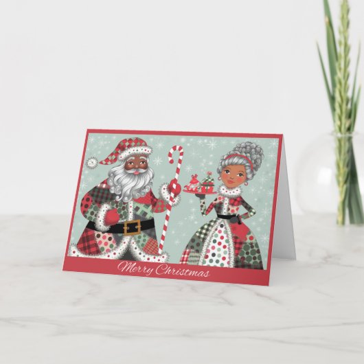Cartes Pour Fêtes Annuelles Père Noël et Mme Claus (Devant)