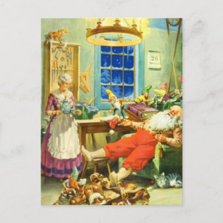 Cartes Pour Fêtes Annuelles Père Noël et Mme Claus le jour après Noël
