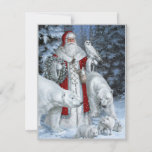 Cartes Pour Fêtes Annuelles Père Noël et ours polaires Noël<br><div class="desc">Santa Clause de style vintage avec un hibou blanc et des ours polaires. Envoyer des cartes magnifiques uniques pour les vacances cette année. C'est une carte plate que vous pouvez personnaliser au dos avec votre propre message de Noël. Pour ce faire,  cliquez sur modifier,  puis customisez plus loin.</div>