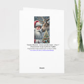 Cartes Pour Fêtes Annuelles Père Noël Et Reindeer, Forêt Neige, Arbre De Noël (Dos)