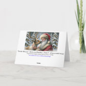 Cartes Pour Fêtes Annuelles Père Noël Et Reindeer, Forêt Neige, Arbre De Noël (Dos)