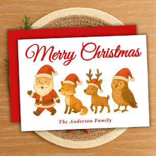 Cartes Pour Fêtes Annuelles Père Noël et Reindeer Parade Noël