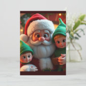 Cartes Pour Fêtes Annuelles Père Noël et ses lutins (Debout devant)