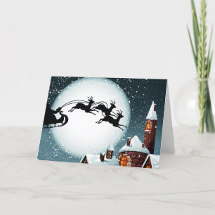 Cartes Pour Fêtes Annuelles Père Noël et ses rennes
