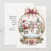 Cartes Pour Fêtes Annuelles Père Noël Et Snowman (Devant / Derrière)