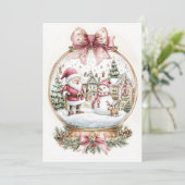 Cartes Pour Fêtes Annuelles Père Noël Et Snowman (Debout devant)