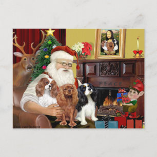 Cartes Pour Fêtes Annuelles Père Noël et trois Cavaliers