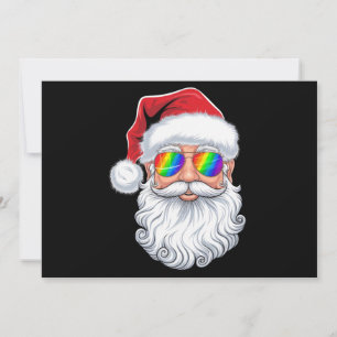 Cartes Pour Fêtes Annuelles Père Noël Face Gay lunettes de soleil Noël Noël No