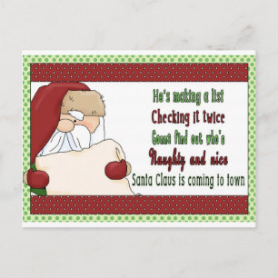Cartes Pour Fêtes Annuelles Père Noël fait une liste- noël