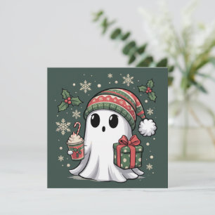 Cartes Pour Fêtes Annuelles Père Noël fantôme Noël vacances Xmas Halloween fan