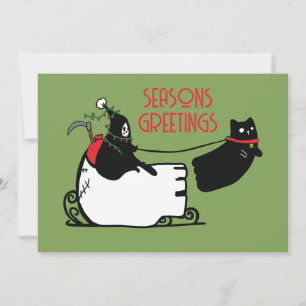 Cartes Pour Fêtes Annuelles Père Noël Faucheur Vœux de saison