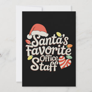 Cartes Pour Fêtes Annuelles Père Noël Favoris du personnel de bureau Lumières 