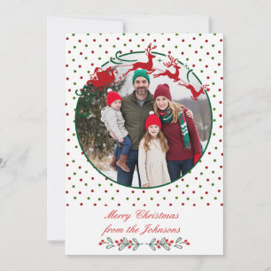 Cartes Pour Fêtes Annuelles Père Noël festif et photo à points pour les Fêtes