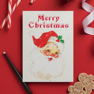 Cartes Pour Fêtes Annuelles Père Noël festif vintage Noël