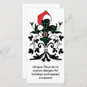 Cartes Pour Fêtes Annuelles Père Noël Fleur de lis (Devant / Derrière)