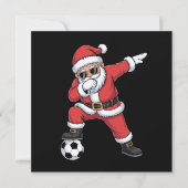 Cartes Pour Fêtes Annuelles Père Noël Football Dabbing Père Noël Cadeau Noël (Devant)