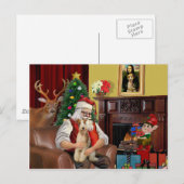 Cartes Pour Fêtes Annuelles Père Noël Fox Terrier (fil) (Devant / Derrière)