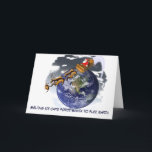 Cartes Pour Fêtes Annuelles Père Noël fuit la Terre Le changement climatique f<br><div class="desc">Père Noël Fuit La Terre Le Changement Climatique Fonde Le Pôle Nord. Avec la fonte du réchauffement climatique des casquettes de glace polaires, Père Noël devra bientôt déplacer son atelier du pôle Nord de la planète Terre vers une autre planète, ou risquer de finir comme ces pauvres ours polaires flottant...</div>