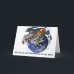 Cartes Pour Fêtes Annuelles Père Noël fuit la Terre Le changement climatique f<br><div class="desc">Père Noël Fuit La Terre Le Changement Climatique Fonde Le Pôle Nord. Avec la fonte du réchauffement climatique des casquettes de glace polaires, Père Noël devra bientôt déplacer son atelier du pôle Nord de la planète Terre vers une autre planète, ou risquer de finir comme ces pauvres ours polaires flottant...</div>